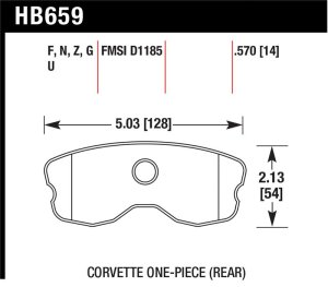 Chevrolet Corvette Brake Pads - Rear - Hawk Performance - HP+ - `06-`10